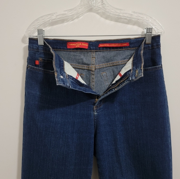 NYDJ Tummy Tuck Control Wide Leg Dark Wash Jeans Size 10 - Picture 8 of 12